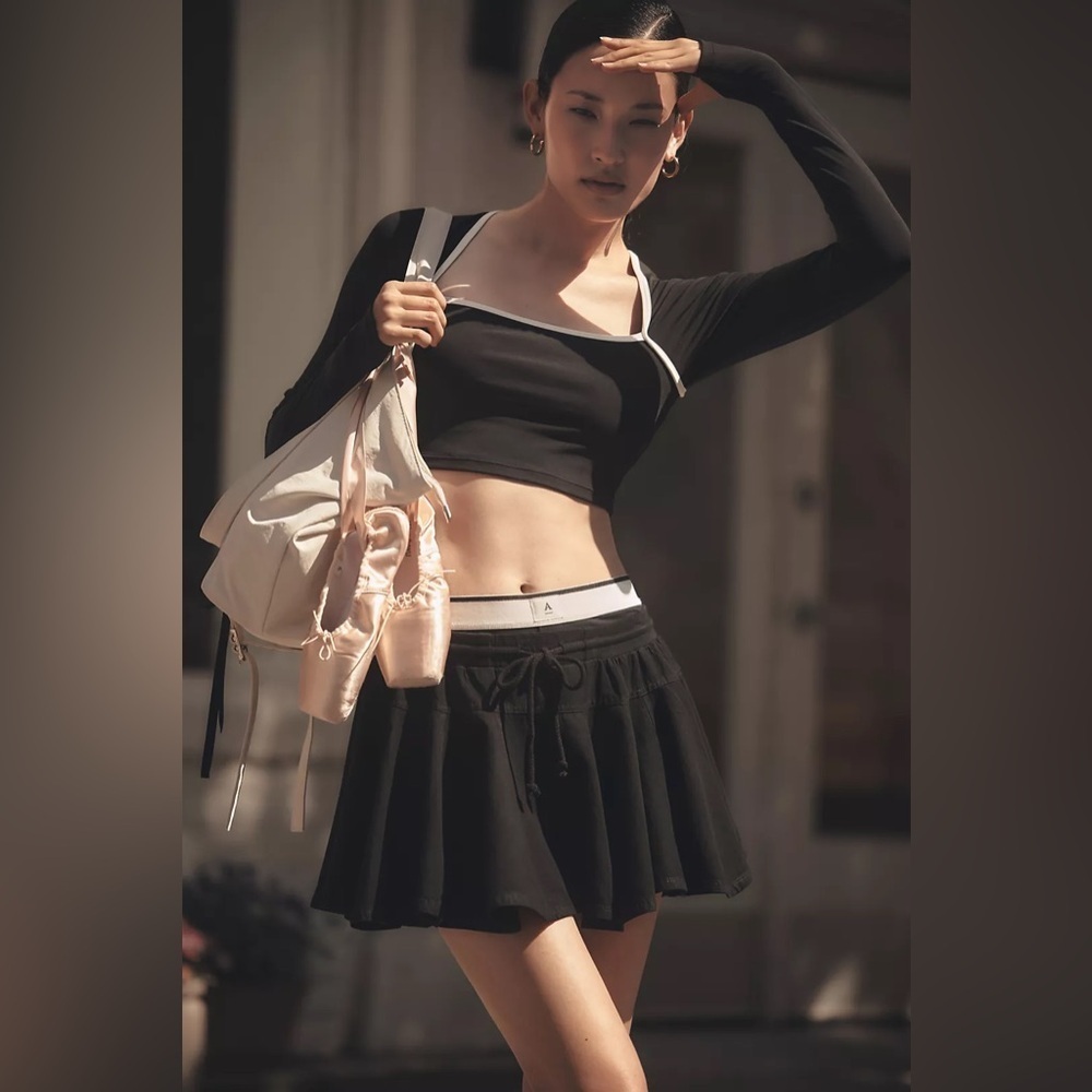 NWT! Black Daily Practice by Anthropologie Courtside Mini Skirt - Multiple🧸☀️